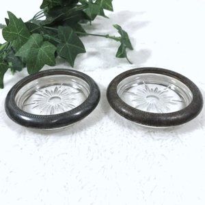 Vintage Etched Glass Coasters